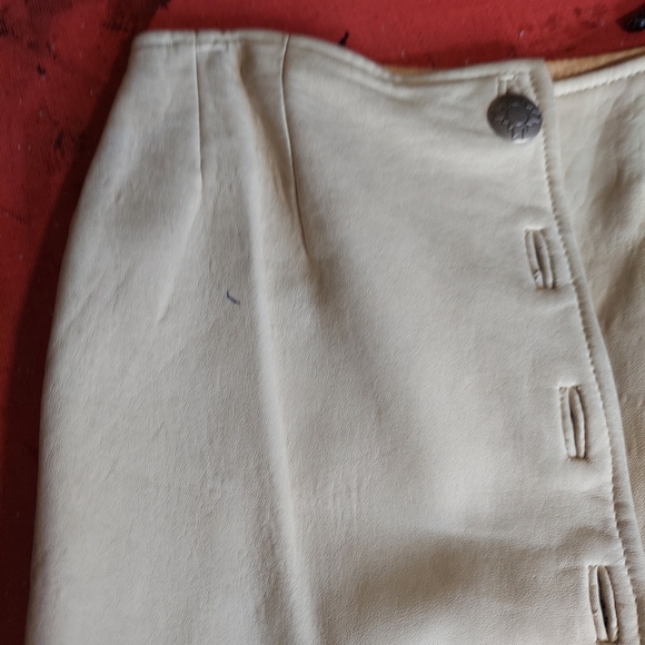 Pioneer Wear Vintage NOS Cream Leather Button Down Front Fringed A-Line Skirt‎ - Picture 16 of 16